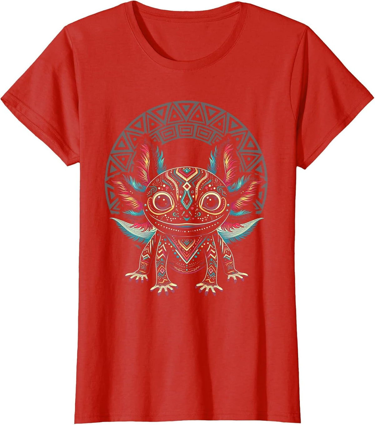 Axolotl Art Mexico Aztec Mexican Amphibian Salamander T-Shirt - Red