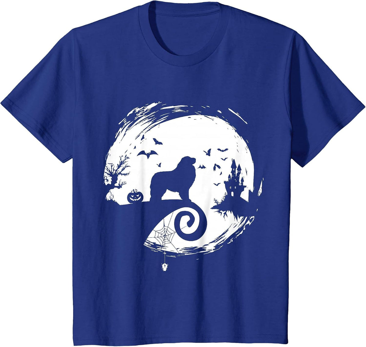 Great Pyrenees Halloween Costume Moon Silhouette Horror T-Shirt - Royal Blue