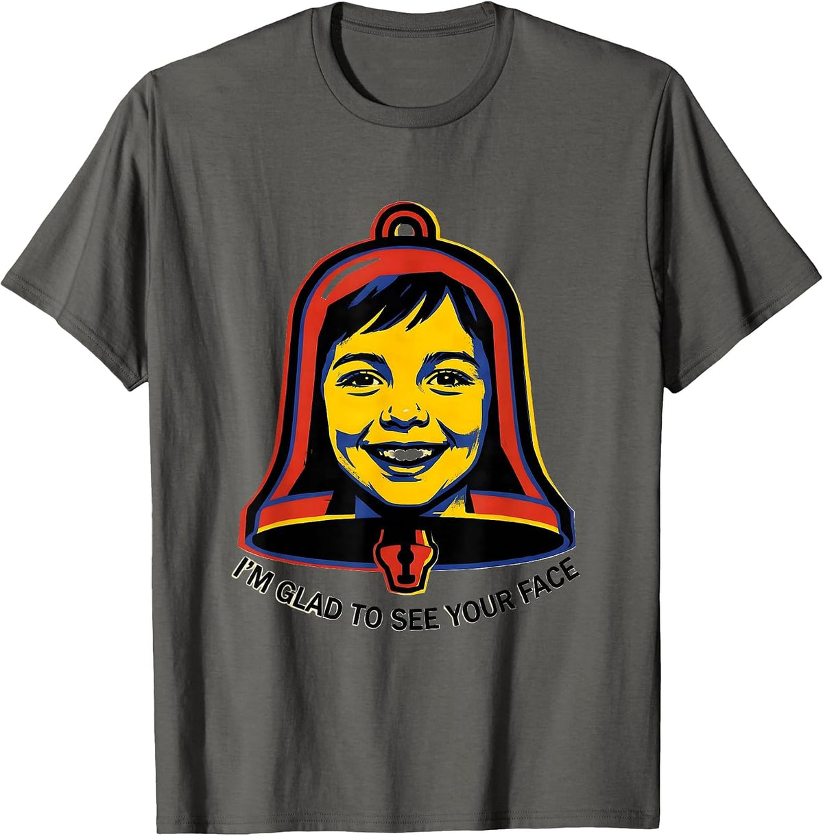 I'm Glad To See Your Face Cute Teacher Back to School T-Shirt - Asphalt Grey