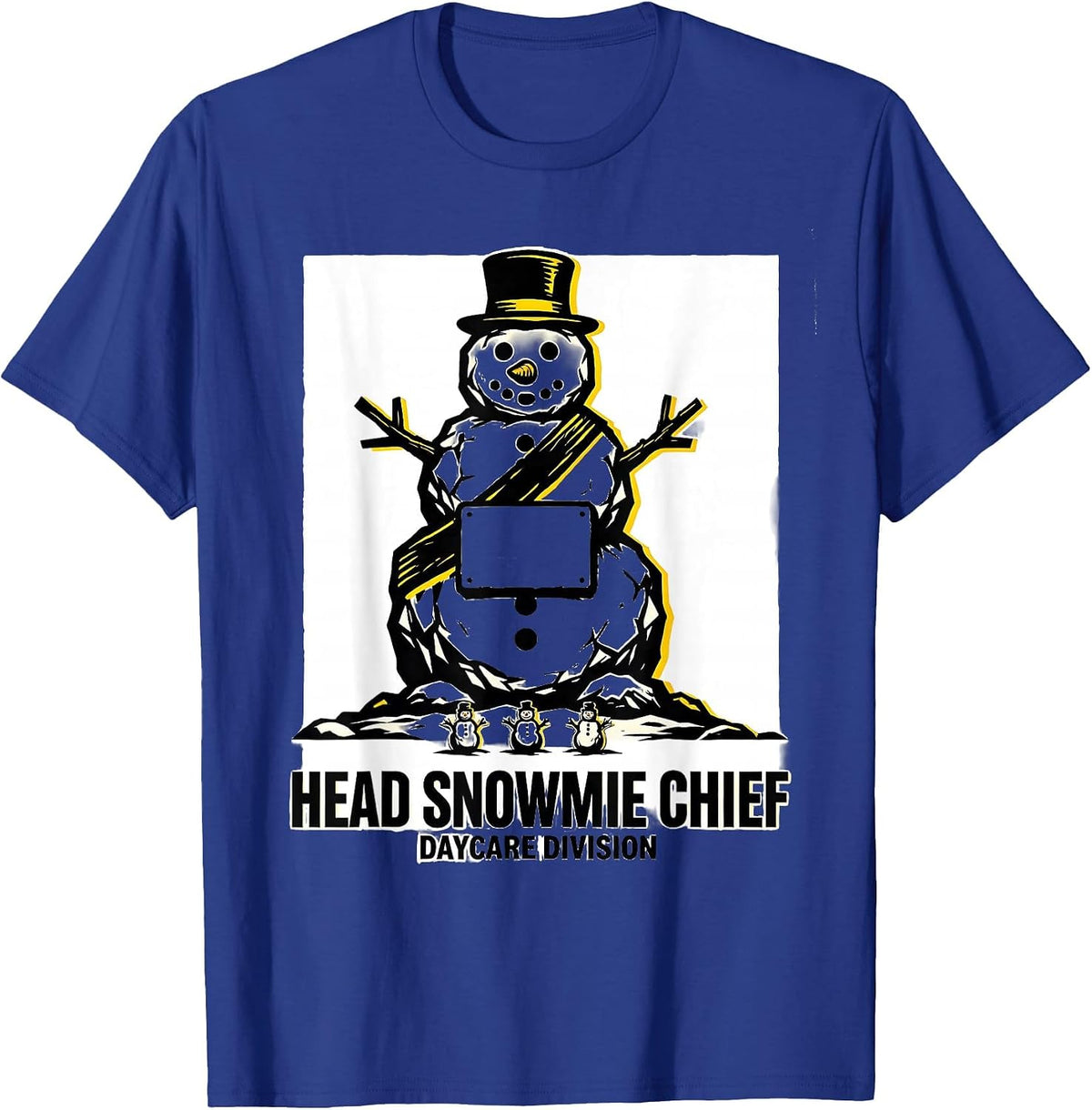 Head Snowmie Chief Daycare Division Funny Teacher Christmas T-Shirt - Royal Blue