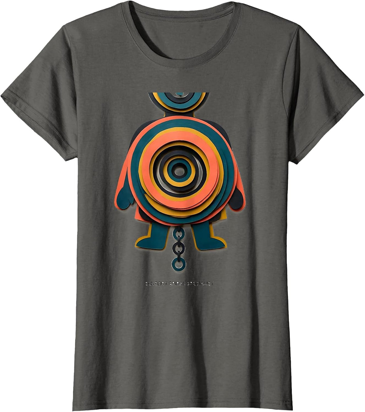 Sensory Spiral Specialist Occupational Therapy OT Student T-Shirt, Women, Asphalt Grey, Large - As Pictured