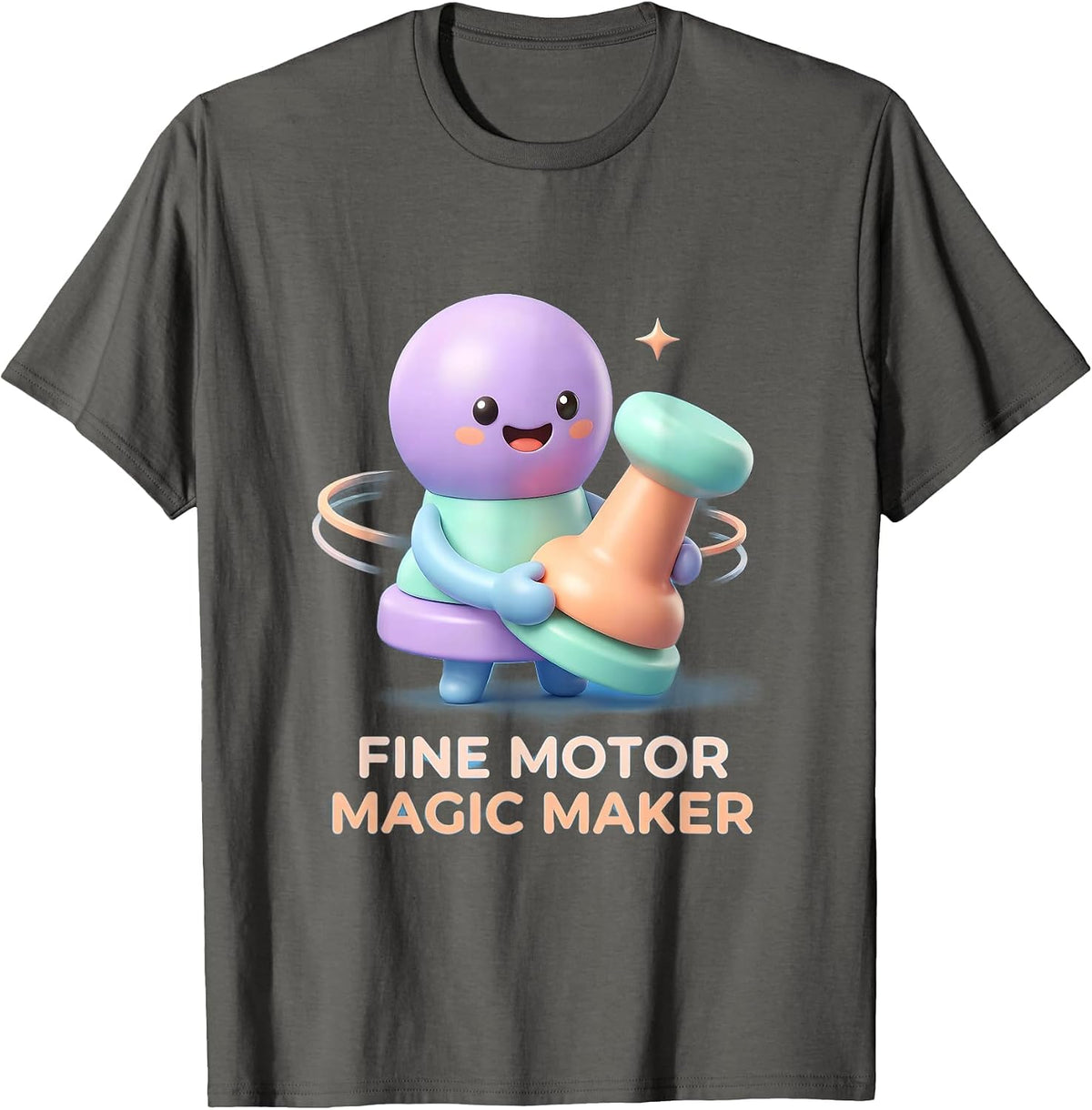 Fine Motor Magic Maker Cute Kawaii Occupational Therapy T-Shirt - Asphalt Grey
