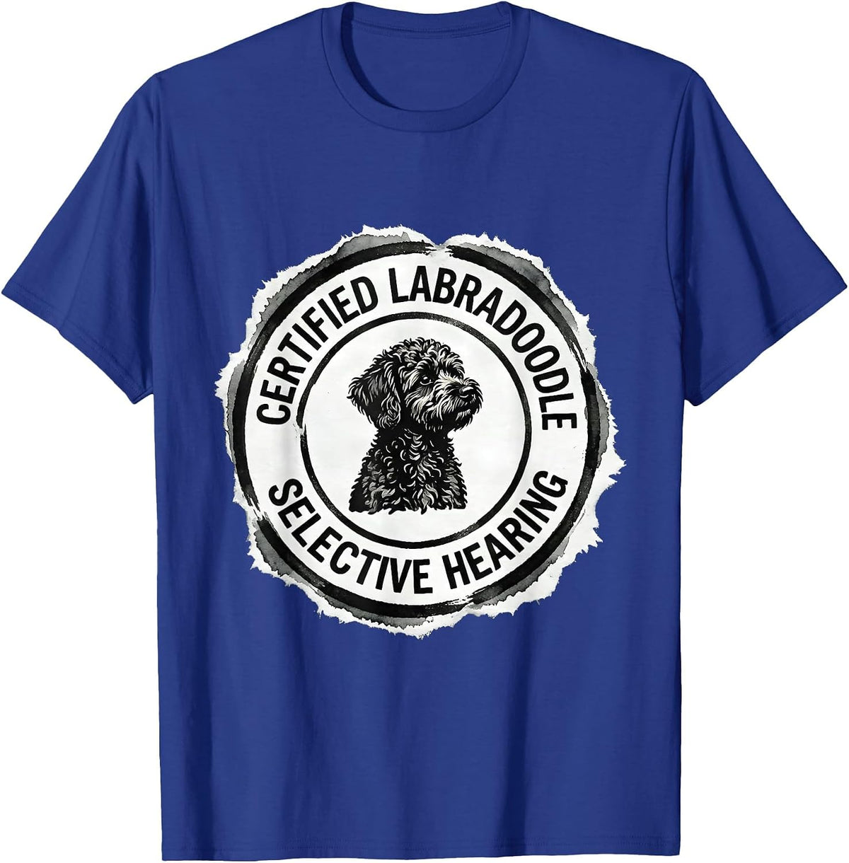 Men's Certified Labradoodle: Selective Hearing Funny T-Shirt - Royal Blue