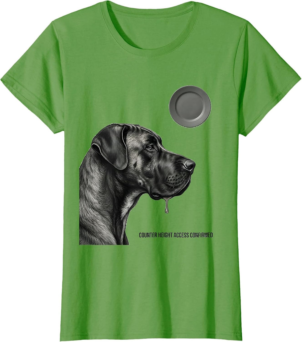 Women's Counter Height Access Confirmed Funny Great Dane Dog Mom Dog T-Shirt - Grass Green