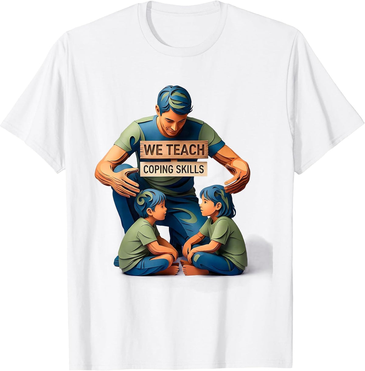 We Teach Coping Skills Mental Health Counselor Awareness T-Shirt - White