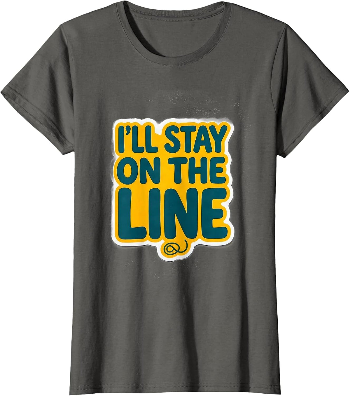 Women's I'll Stay On The Line Funny Mental Health Counselor T-Shirt - Asphalt Grey