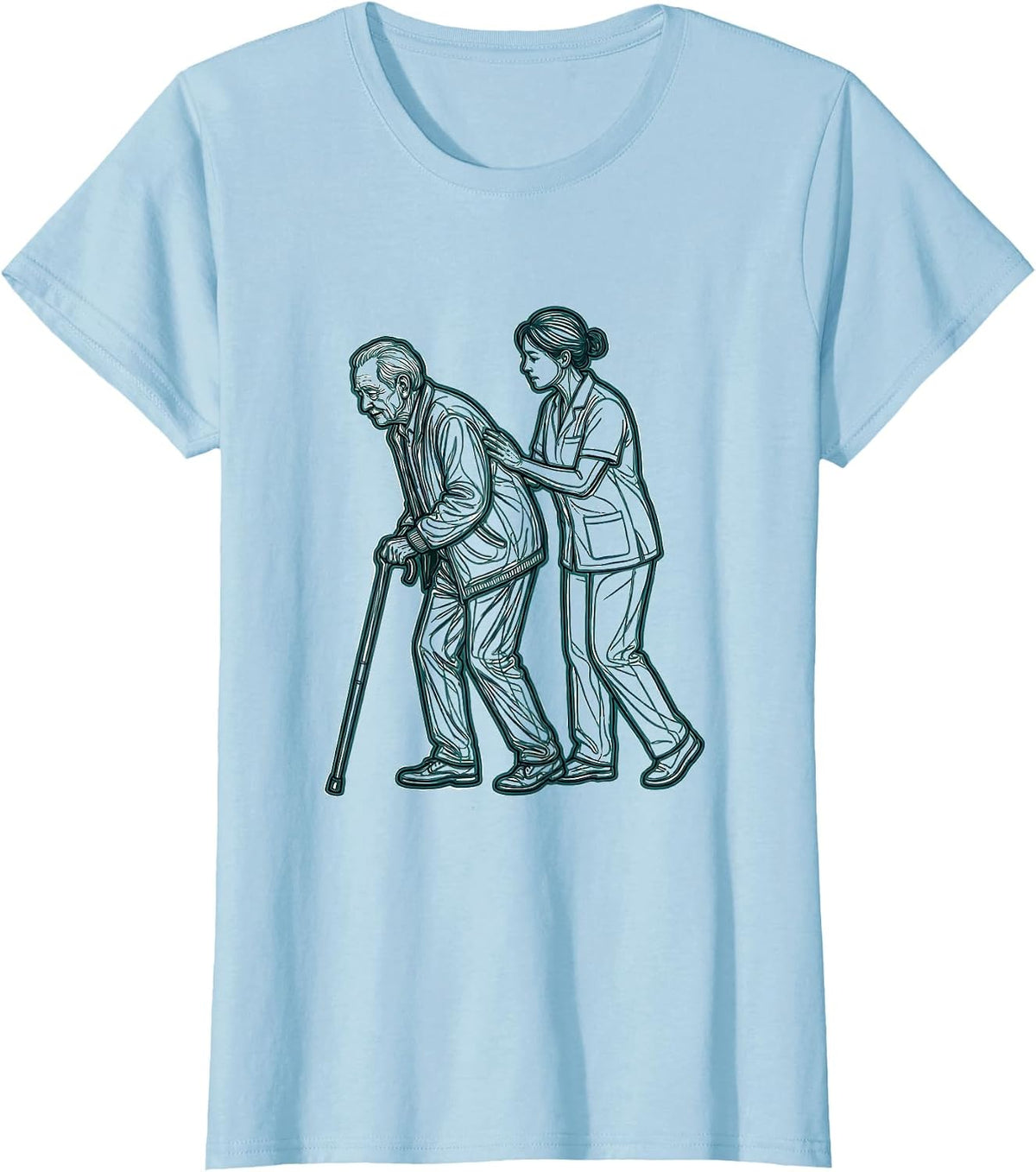 Occupational Therapy Elder Care Support Graphic T-Shirt - Baby Blue