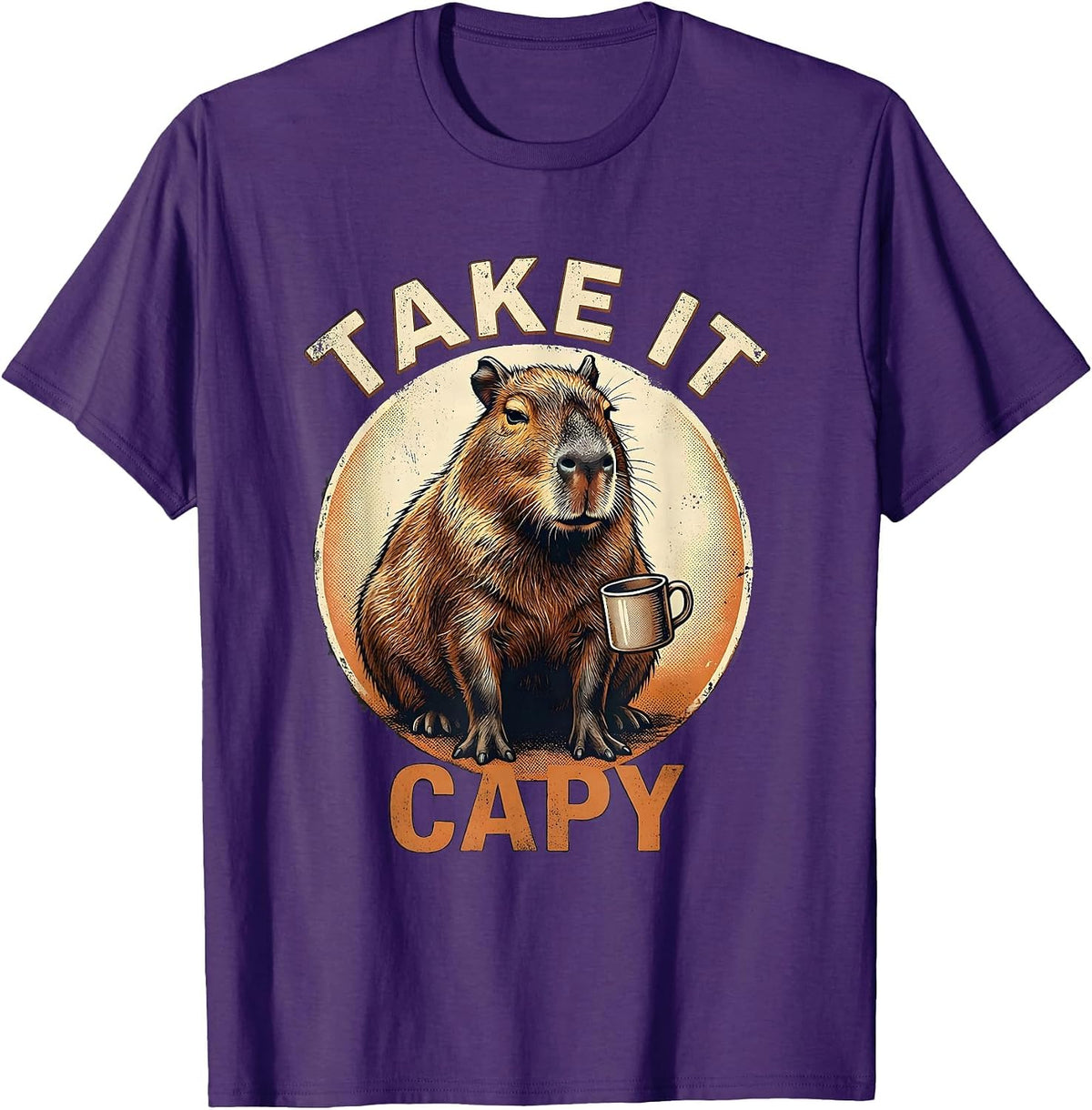 Take It Capy Funny Capybara Vintage Meme Humor Animal Lover T-Shirt - Purple
