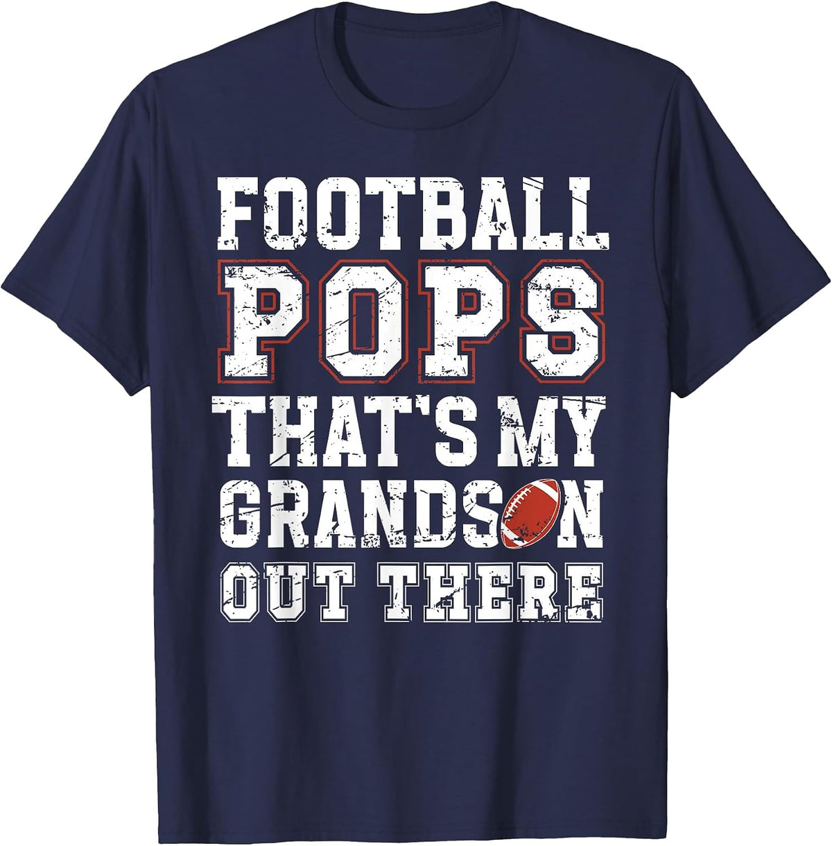 Proud Football Pops of A Football Player Pops T-Shirt - Navy Blue