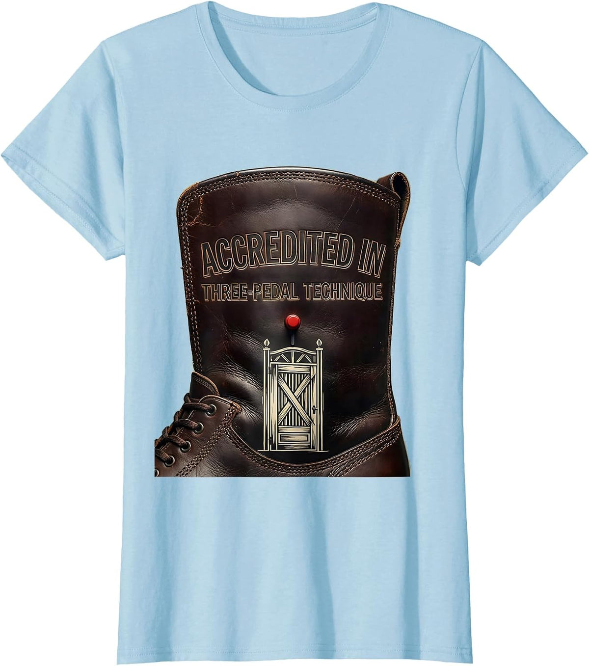 Accredited In Three-Pedal Technique Vintage Stick Shift Car T-Shirt - Baby Blue