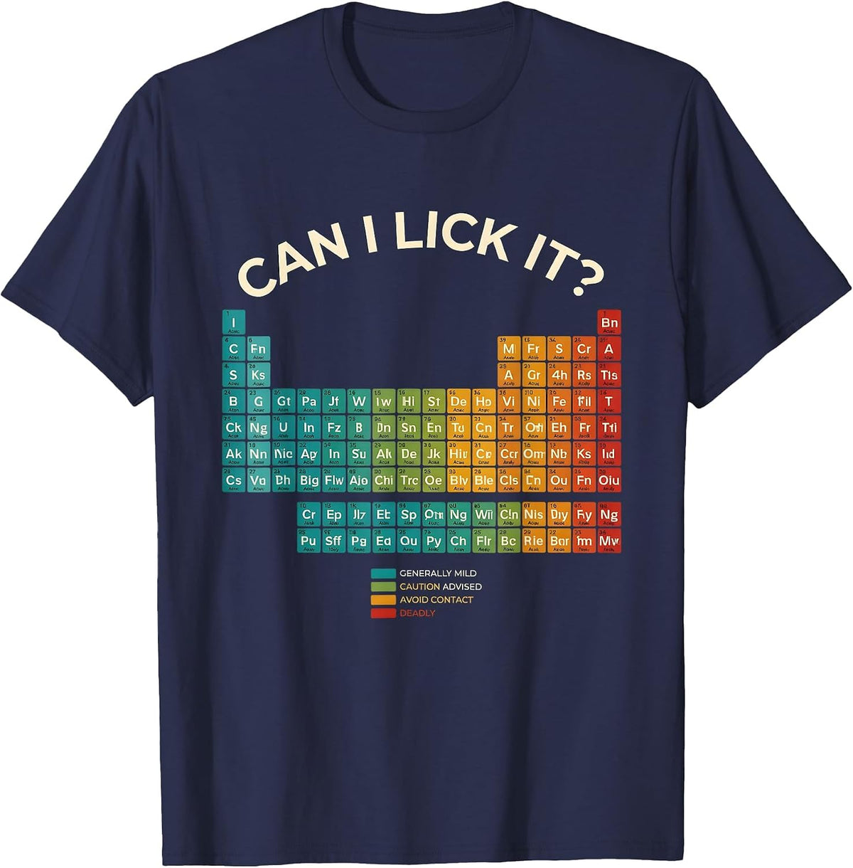 Men's Can I Lick It Funny Periodic Table Science Teacher T-Shirt - Navy Blue