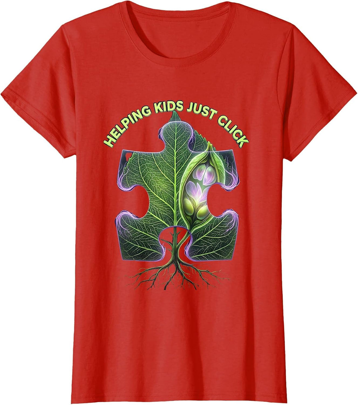 Helping Kids Just Click Occupational Therapy T-Shirt - Red