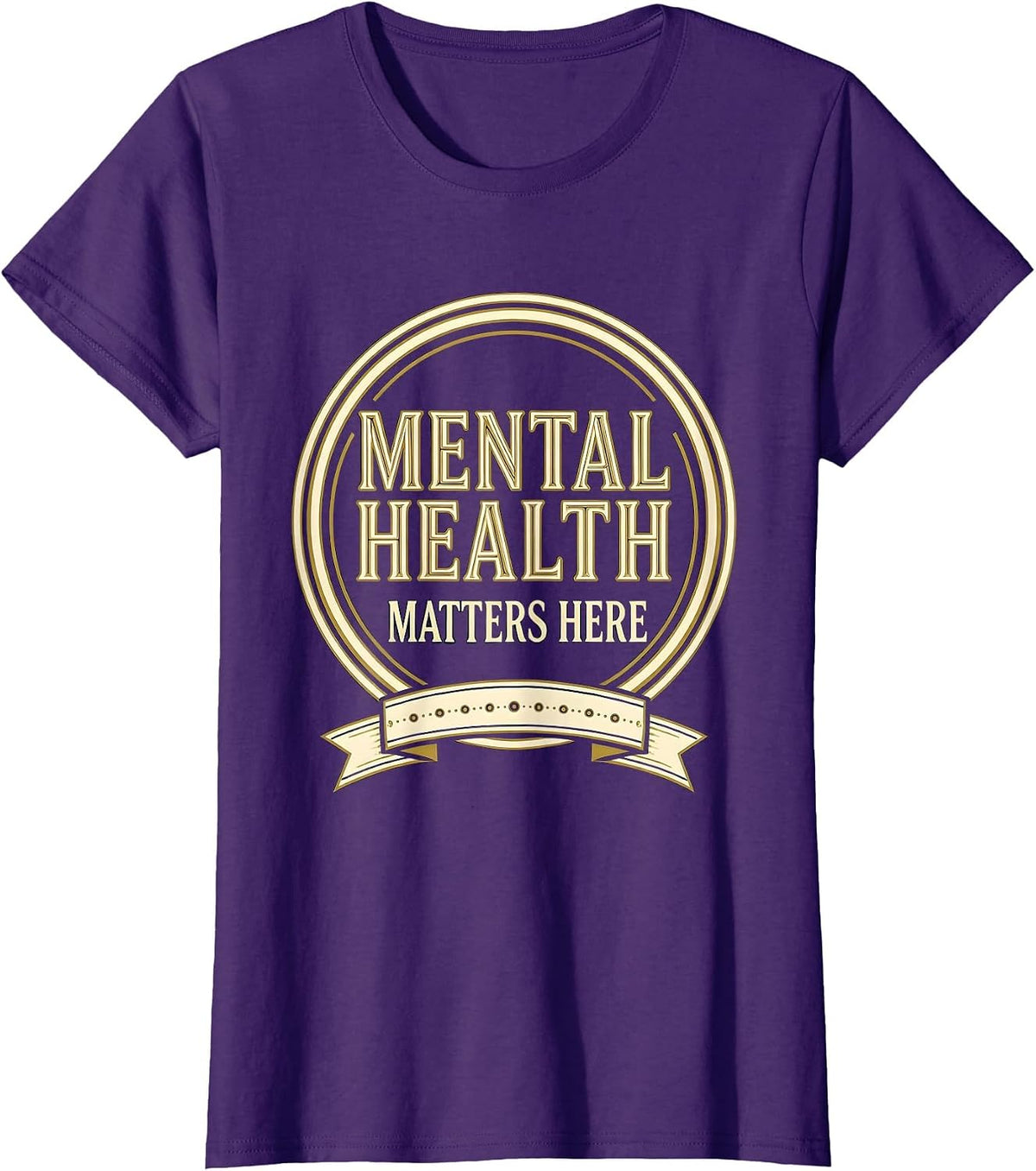 Women's Mental Health Matters Here Awareness Design T-Shirt - Purple