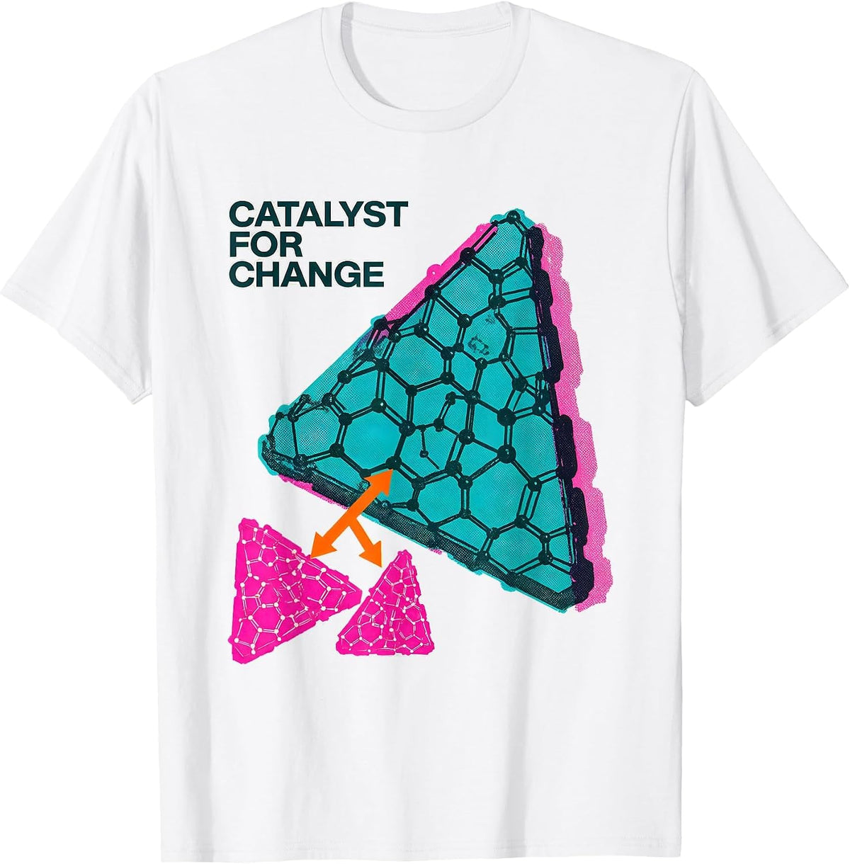 Men's Catalyst For Change Risograph Nerdy Science Humor Chemistry T-Shirt - White