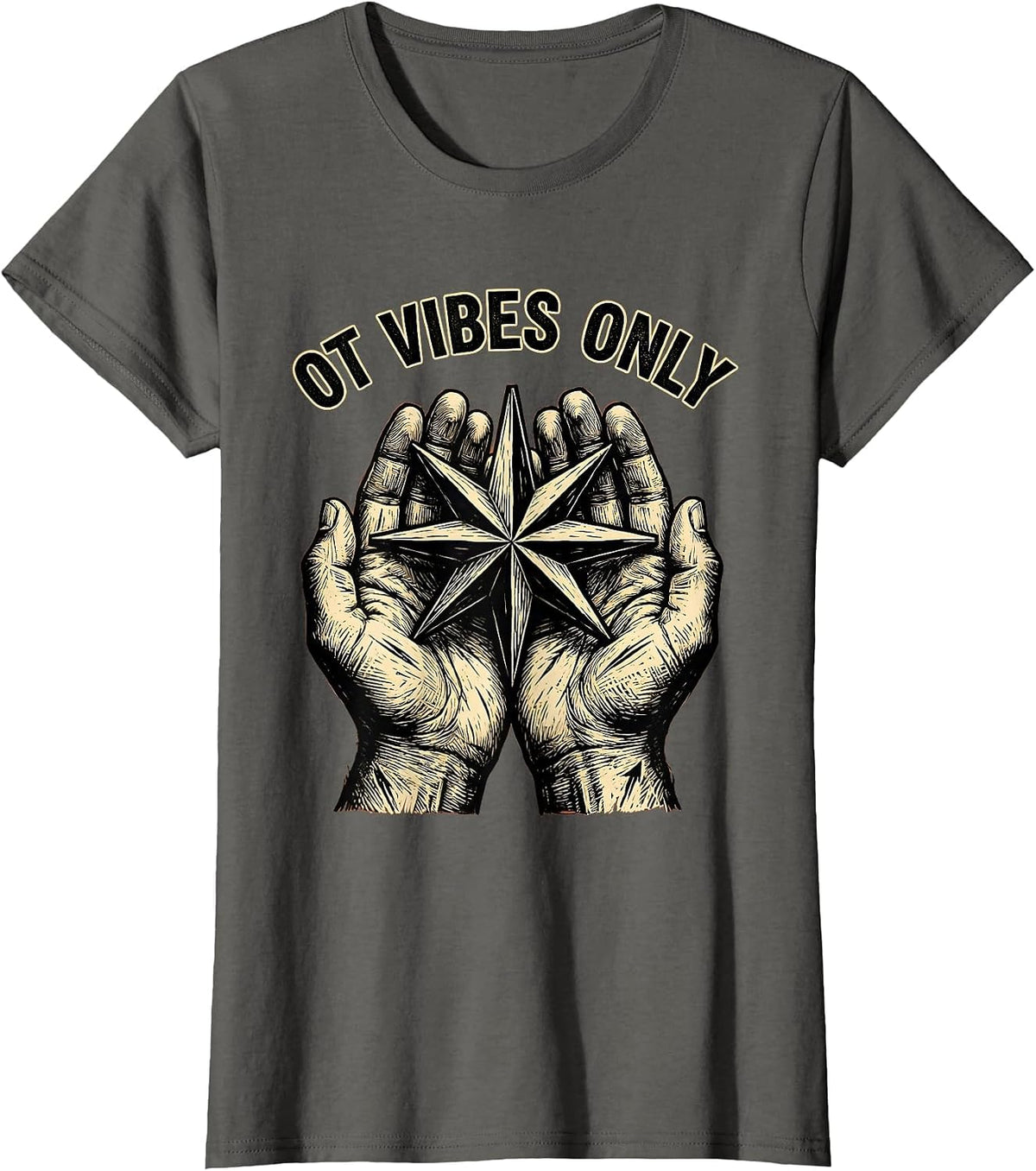 Women's OT Vibes Only Occupational Therapy Design T-Shirt - Asphalt Grey
