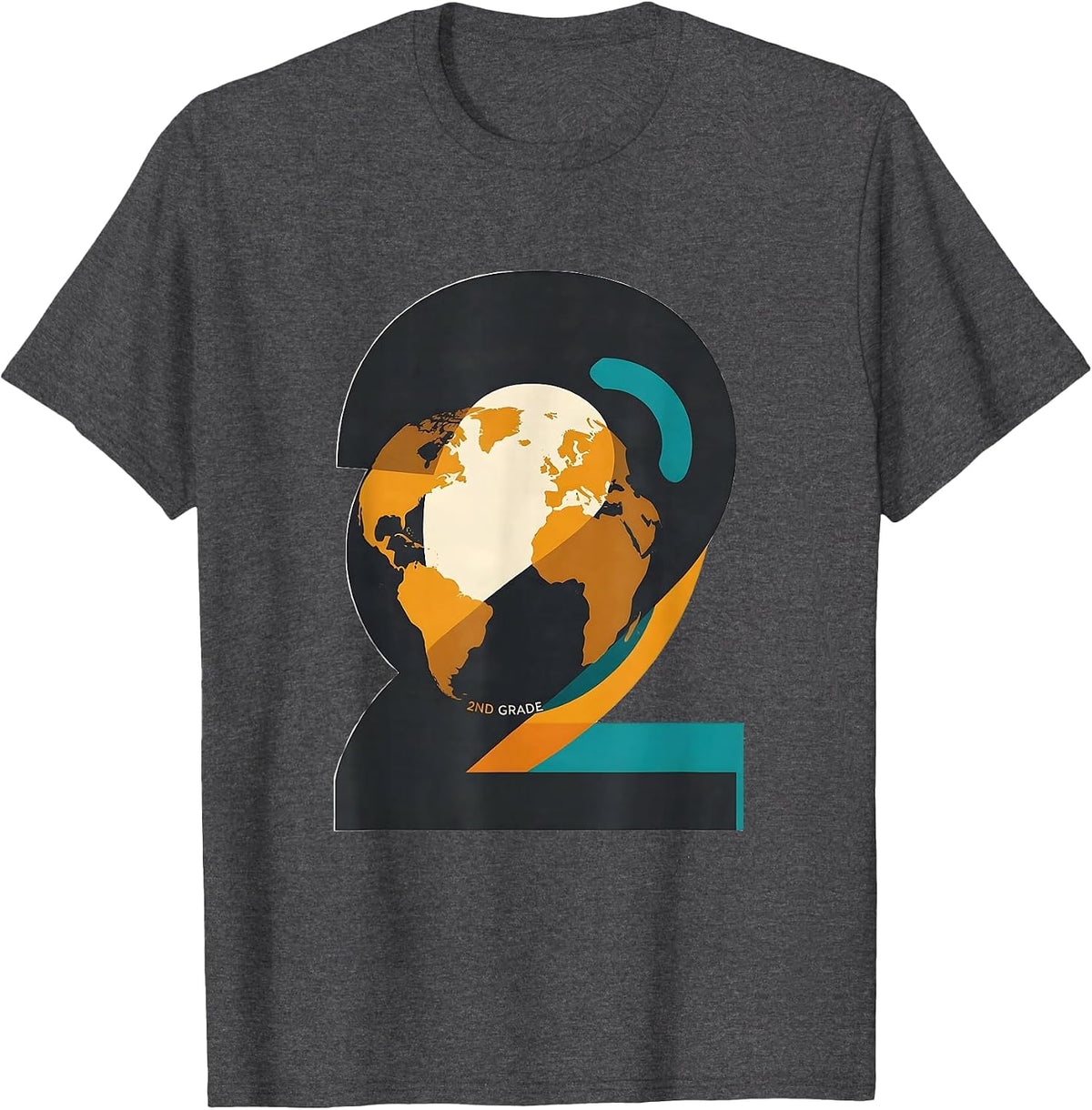 Groovy 2nd Grade Back To School First Day of Second Grade T-Shirt - Dark Heather Grey