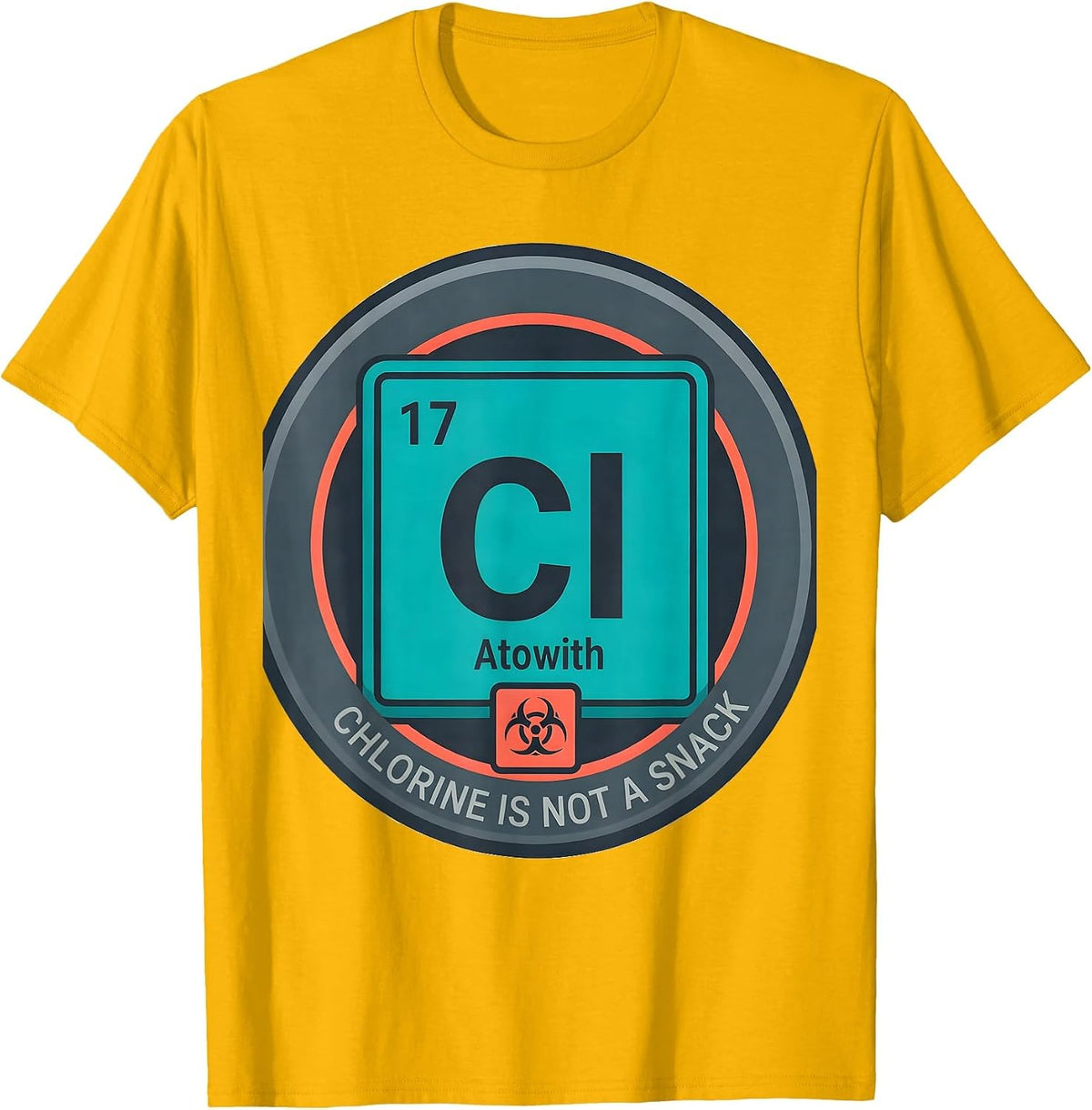 Men's Chlorine Is Not A Snack Funny Periodic Table Science Teacher T-Shirt - Golden Yellow