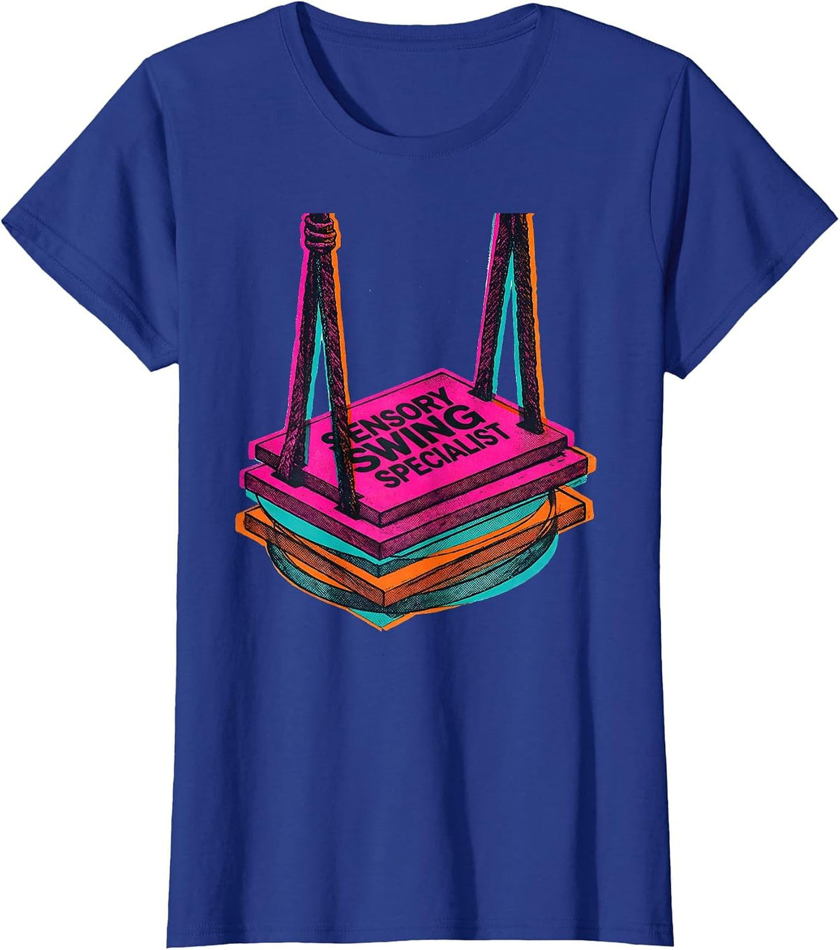Women's Sensory Swing Specialist Playful Occupational Therapy OT T-Shirt - Royal Blue