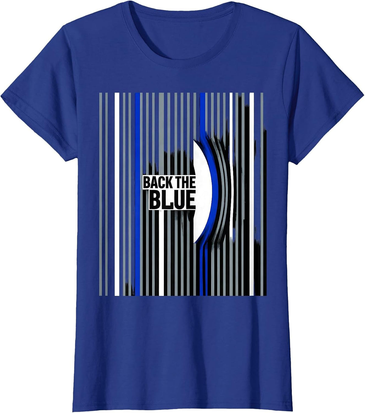 Women's Back The Blue Thin Blue Line Police Support Law Enforcement T-Shirt - Royal Blue