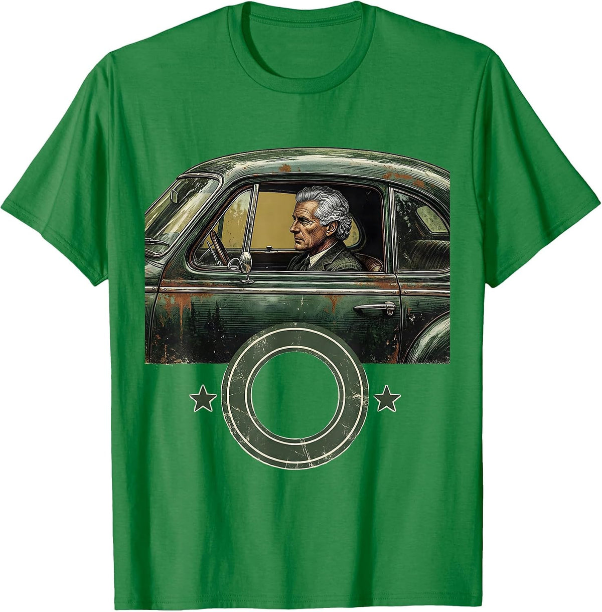 Men's 1940s Roadster Vintage Car Guy Birthday Gift T-Shirt - Kelly Green