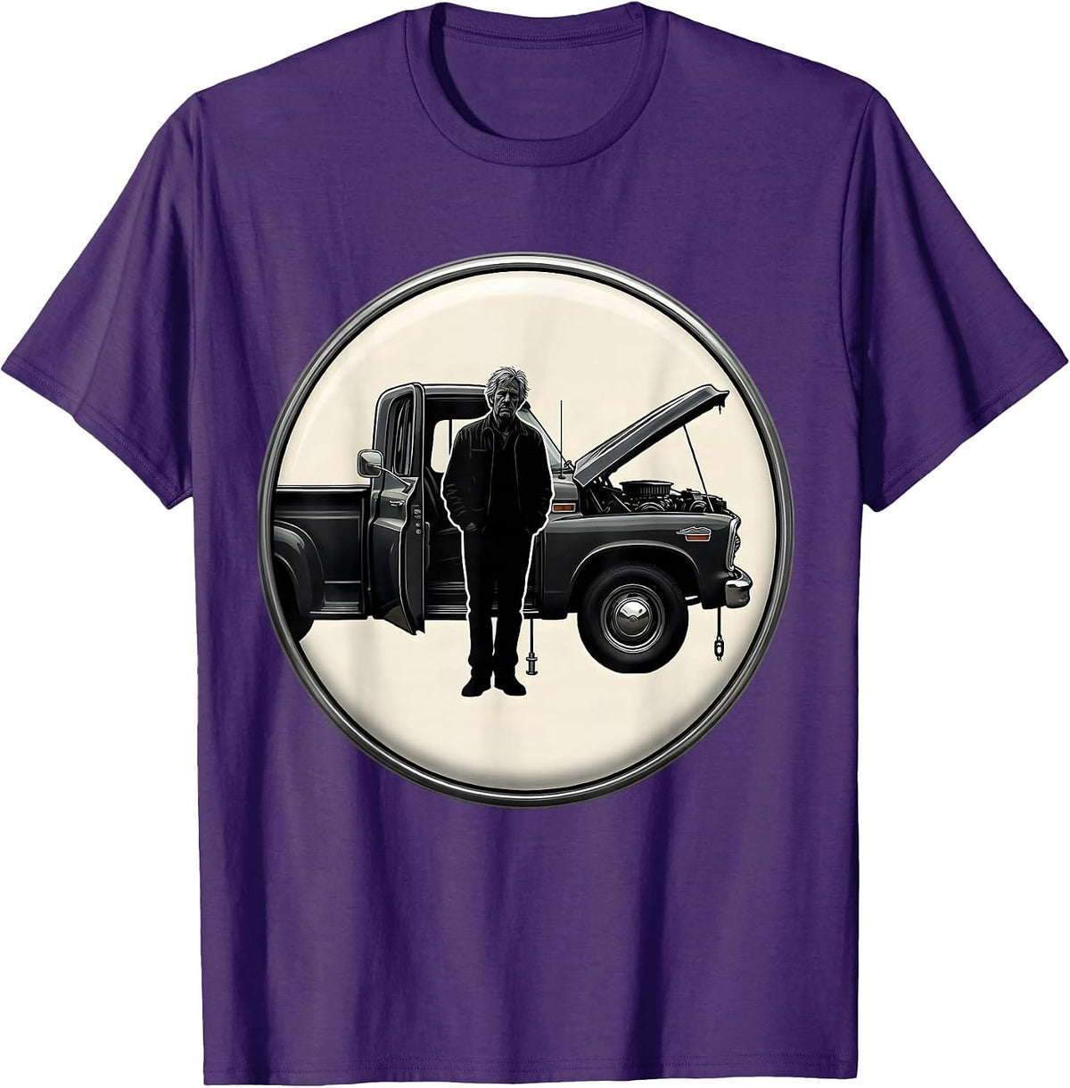 Classic Pickup Guy Vintage Car Enthusiast Humor T-Shirt - Purple