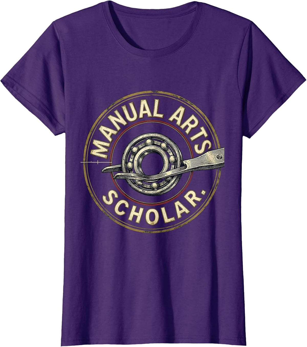 Women's Manual Arts Scholar Vintage Car Guy Manual Transmission T-Shirt - Purple