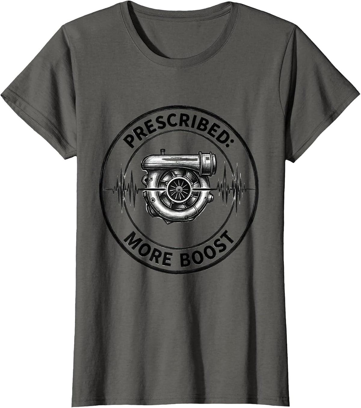 Women's More Boost Monochromatic Auto Enthusiast Humor Car Guy Gift T-Shirt - Asphalt Grey
