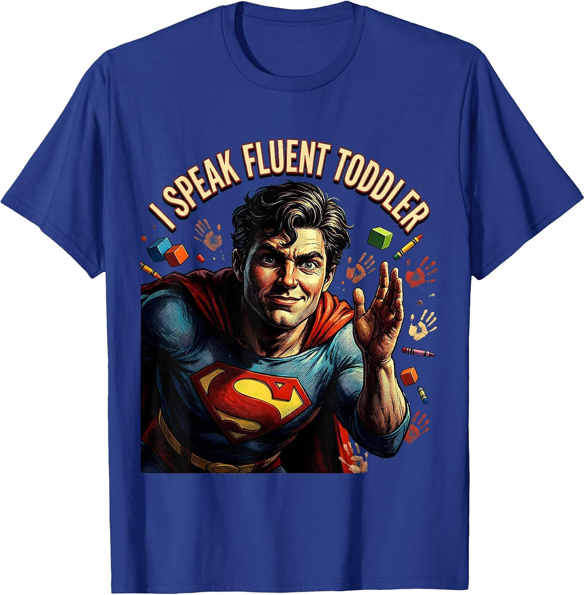 Men's I Speak Fluent Toddler Preschool Teacher Design T-Shirt - Royal Blue