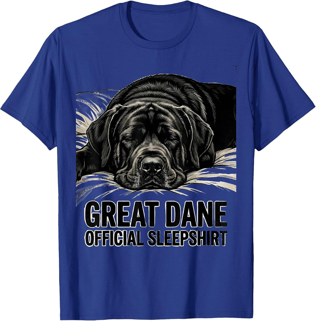 Great Dane Official Sleepshirt Funny Dog Lover Nightgown T-Shirt - Royal Blue