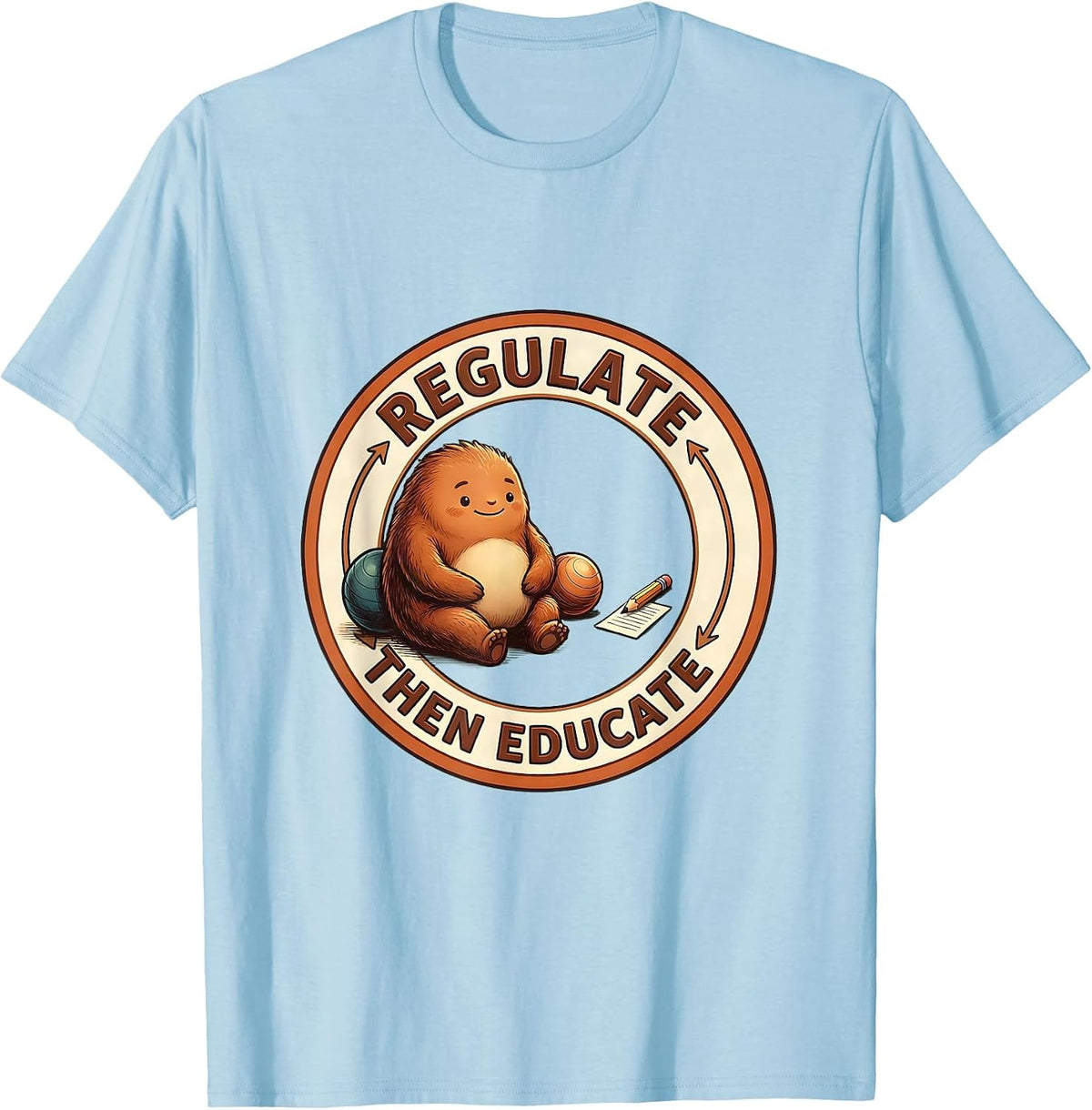 Men's Regulate, Then Educate Occupational Therapy Sensory T-Shirt - Baby Blue