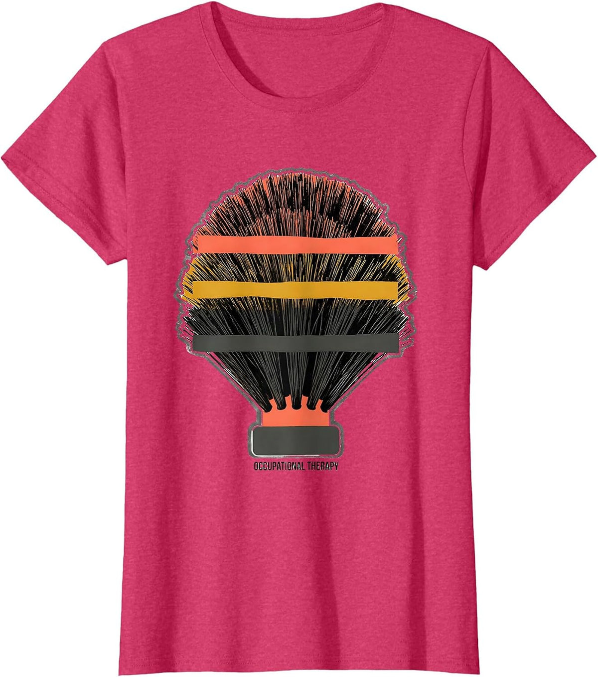 Women's Occupational Therapy Retro Screenprint OT Month Gift T-Shirt - Red Heather