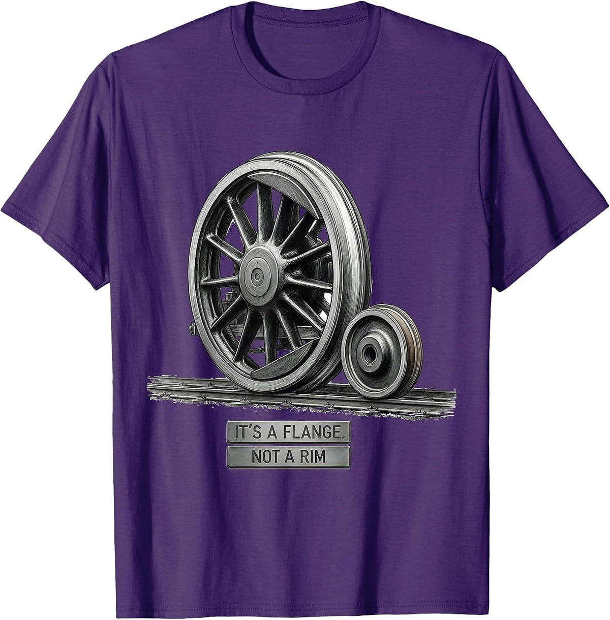 Men's It's A Flange Not A Rim Funny Train Enthusiast Model T-Shirt - Purple