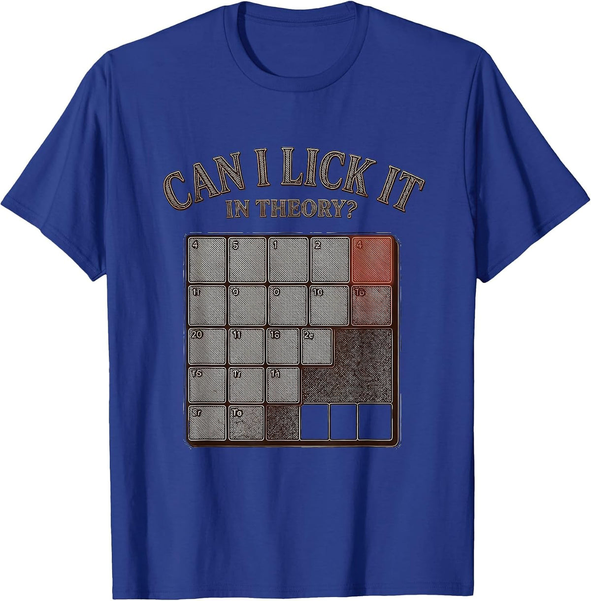 Can I Lick It In Theory Funny Periodic Table Science Teacher T-Shirt - Royal Blue