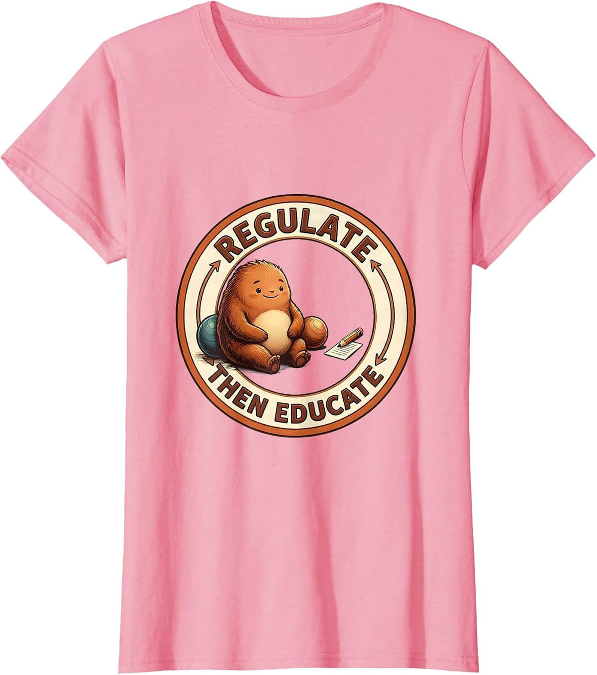 Women's Regulate, Then Educate Occupational Therapy Sensory T-Shirt - Pink