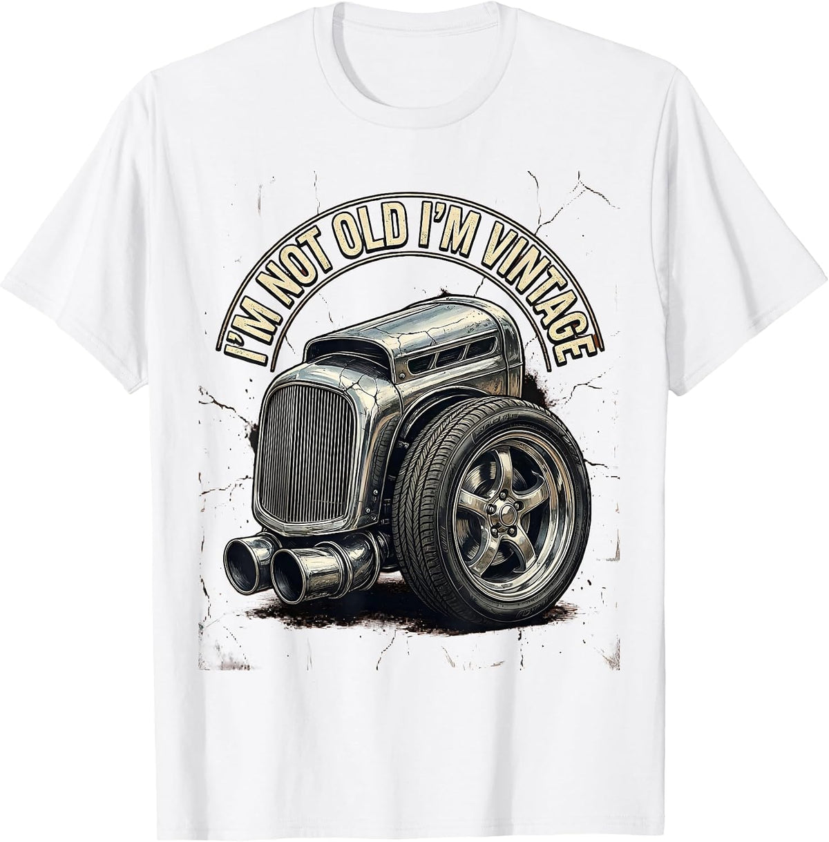 Men's I'm Not Old I'm Vintage Funny Classic Car Guy Grandpa Humor T-Shirt - White