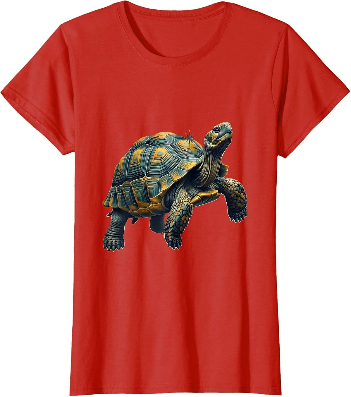 Women's Tortoise Midcentury Modern Pet Lover Humor T-Shirt - Red