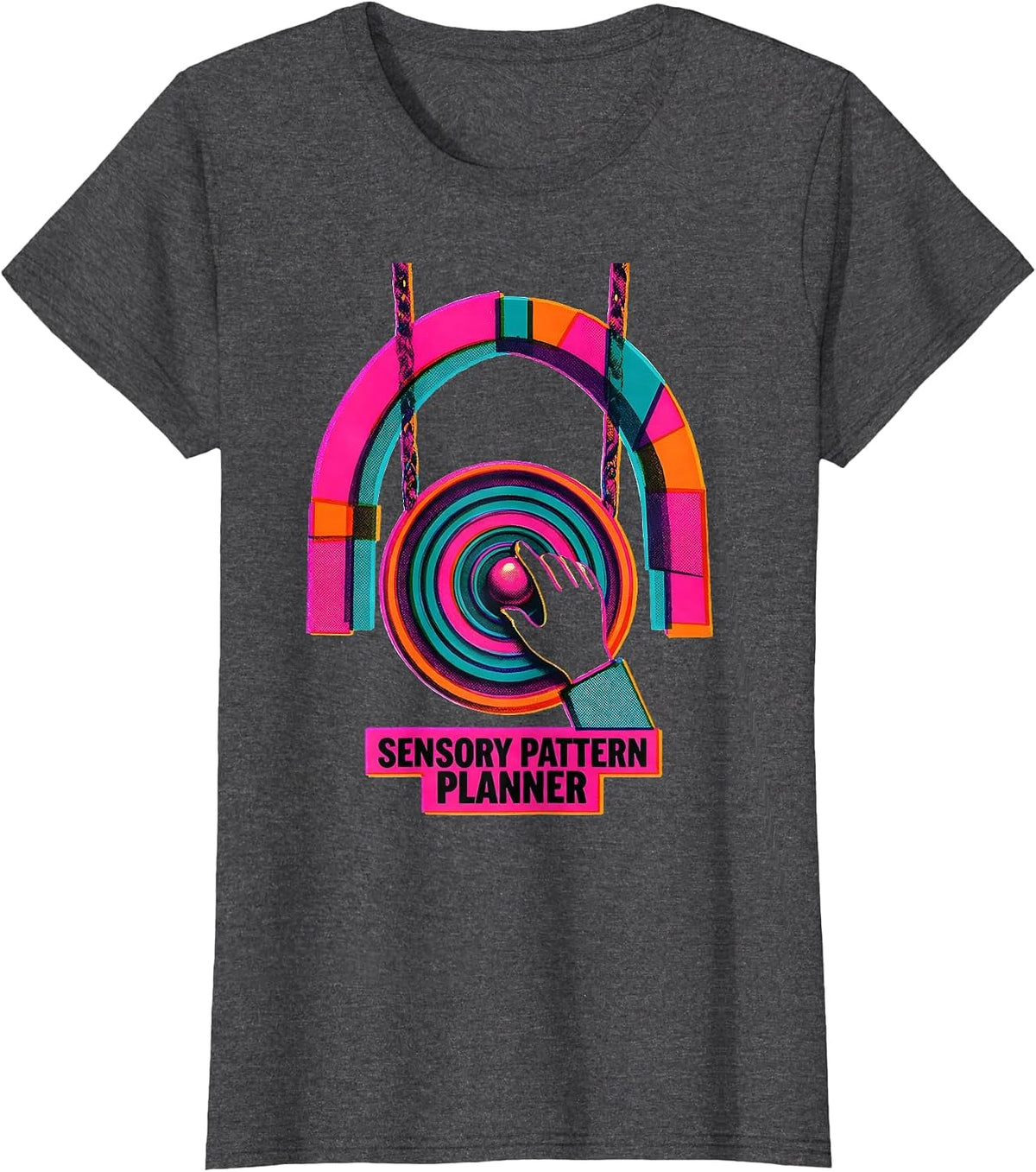 Women's Sensory Pattern Planner Occupational Therapy OT Student Gift T-Shirt - Dark Heather Grey