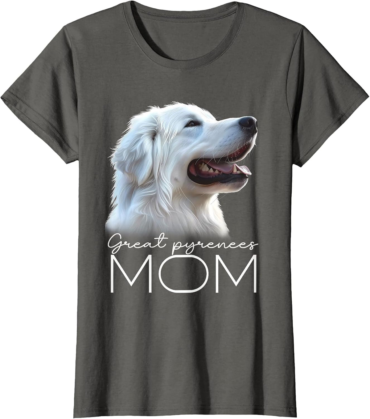 Great Pyrenees Mom T-Shirt - Asphalt Grey