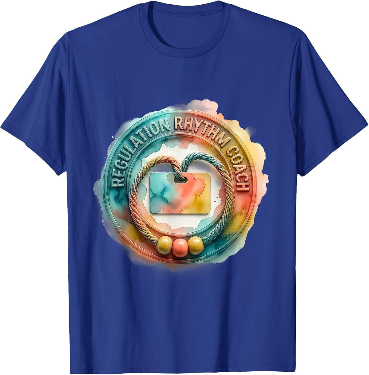 Regulation Rhythm Coach Watercolor Occupational Therapy T-Shirt - Royal Blue