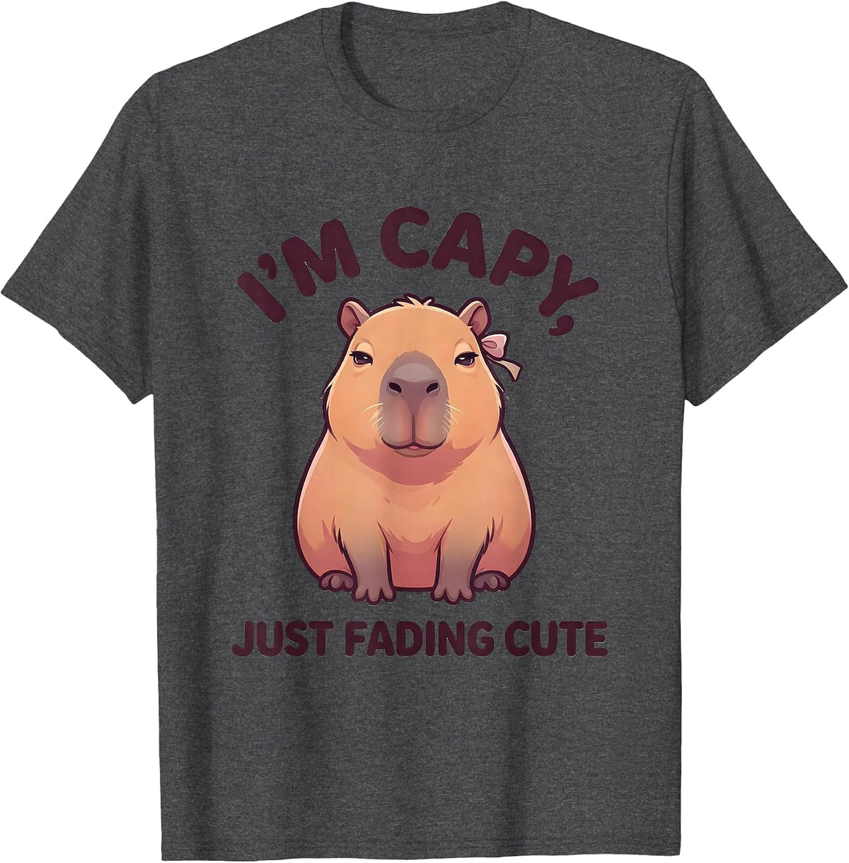 I'm Capy, Just Fading Cute Kawaii Cute Capybara Animal Lover T-Shirt - Dark Heather Grey