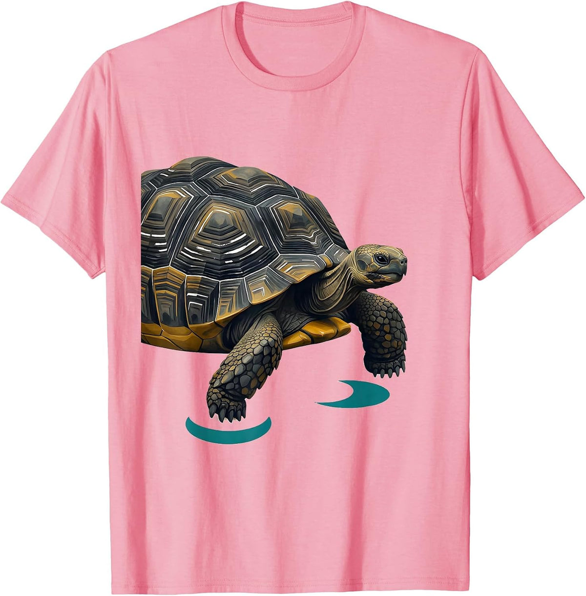 Men's Land Tortoise Midcentury Modern Pet Lover Humor T-Shirt - Pink