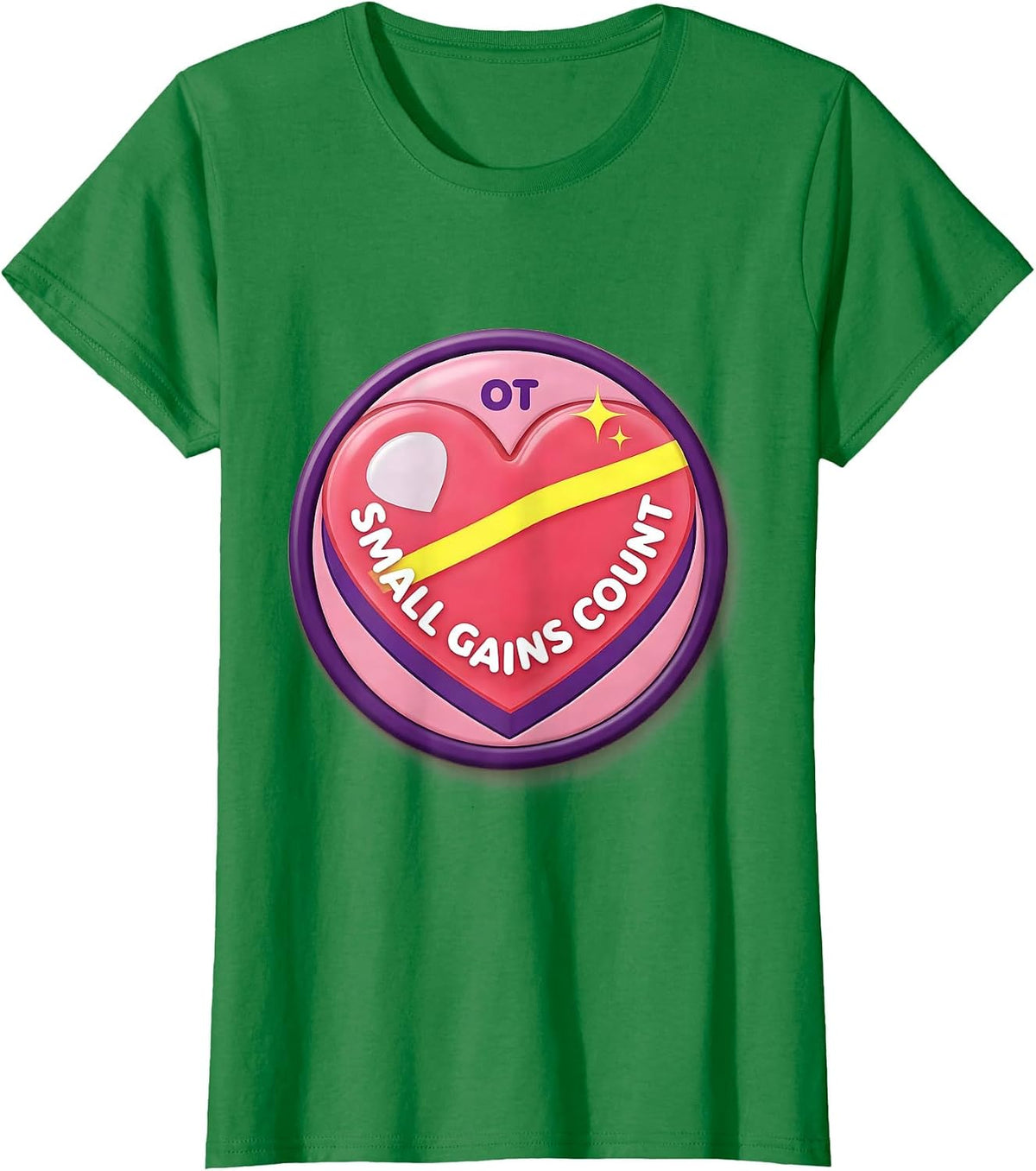 Small Gains Count OT Occupational Therapy Valentine Candy T-Shirt - Kelly Green