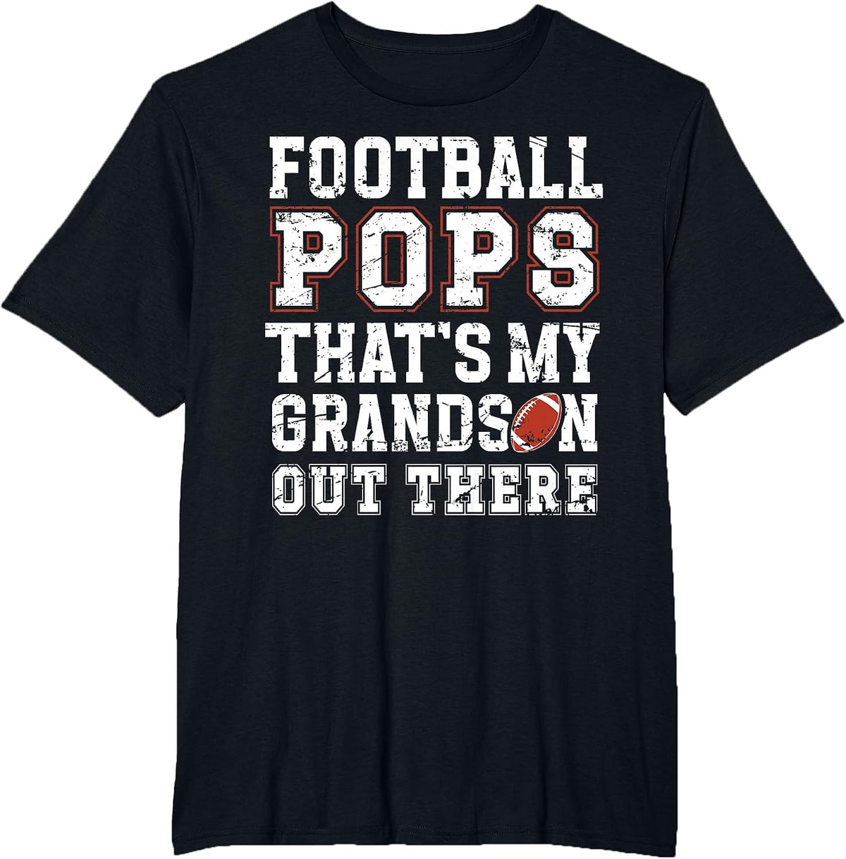 Proud Football Pops of A Football Player Pops T-Shirt - Black