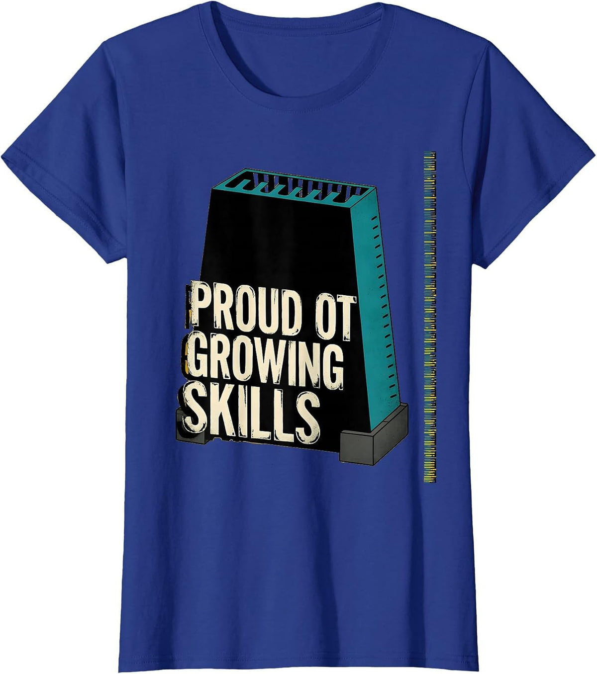 Women's Proud OT Growing Skills Midcentury Modern Occupational T-Shirt - Royal Blue