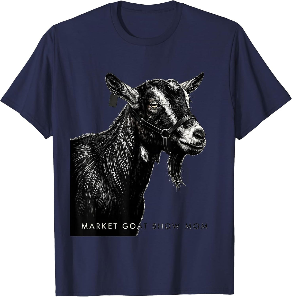 Men's Market Goat Show Mom Rustic Farm Pride Stock Show Mama T-Shirt - Navy Blue