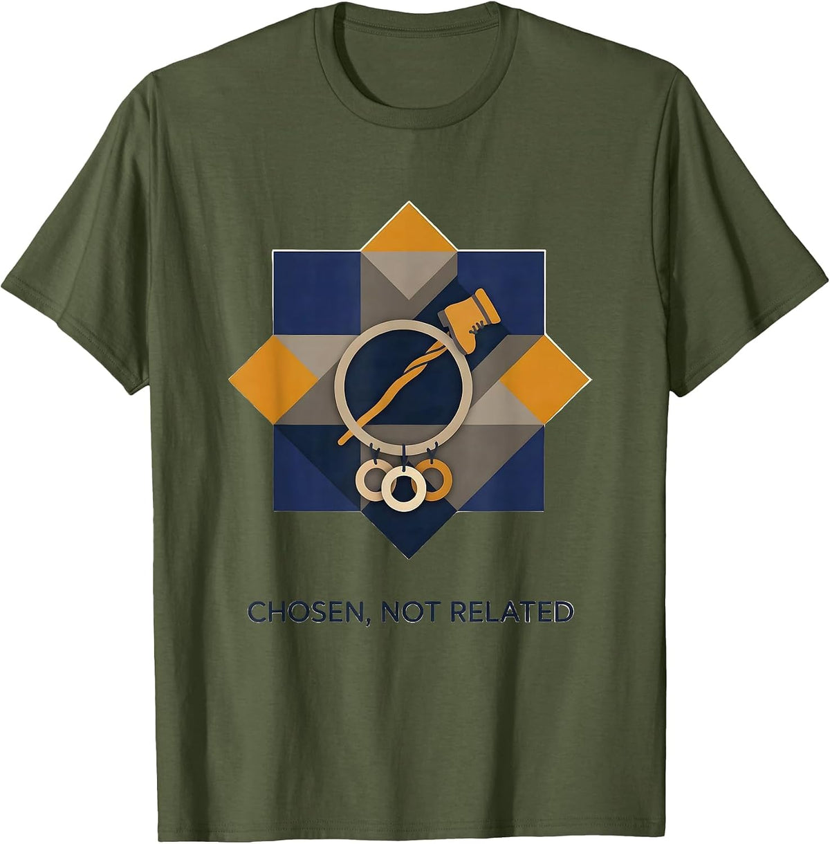 Chosen Not Related Funny Godmother Fairy Tale Pun Gift T-Shirt - Olive Green
