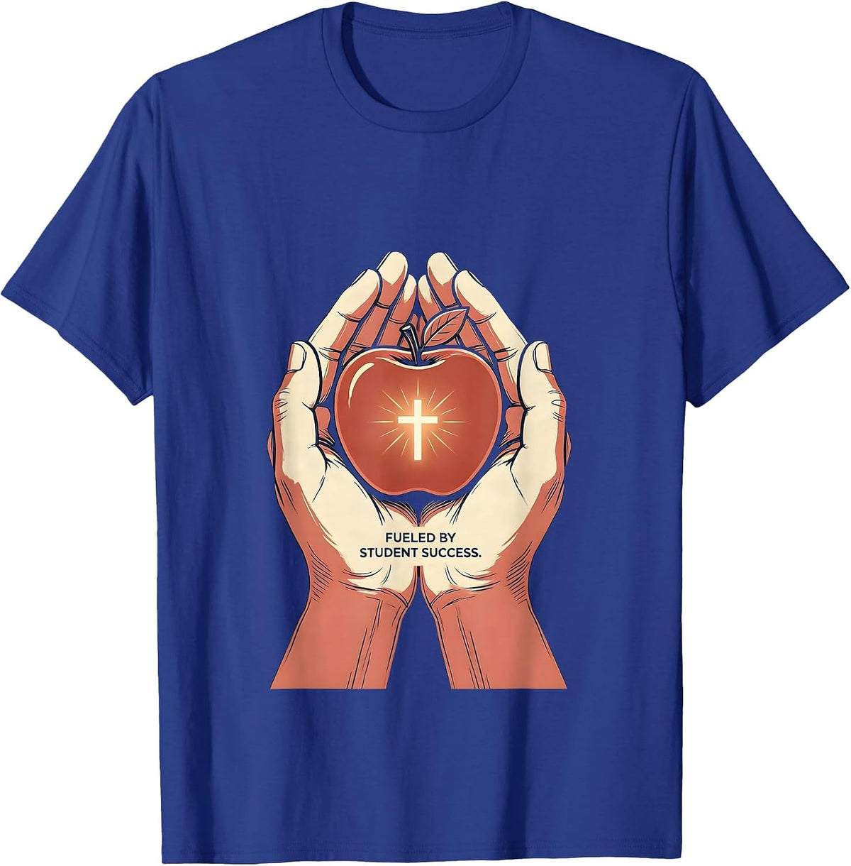 Men's Fueled By Student Success 4th Grade Teacher T-Shirt - Royal Blue