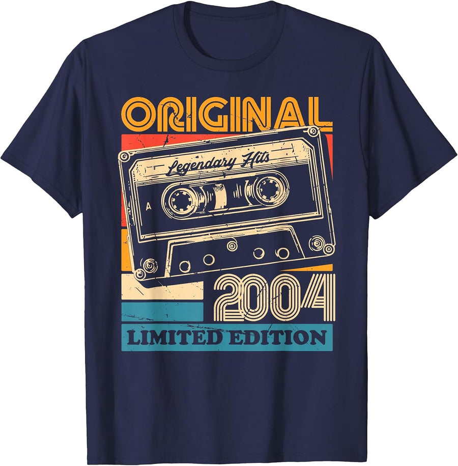 21th Birthday Retro Vintage 2004 Men Women T-Shirt - Navy Blue