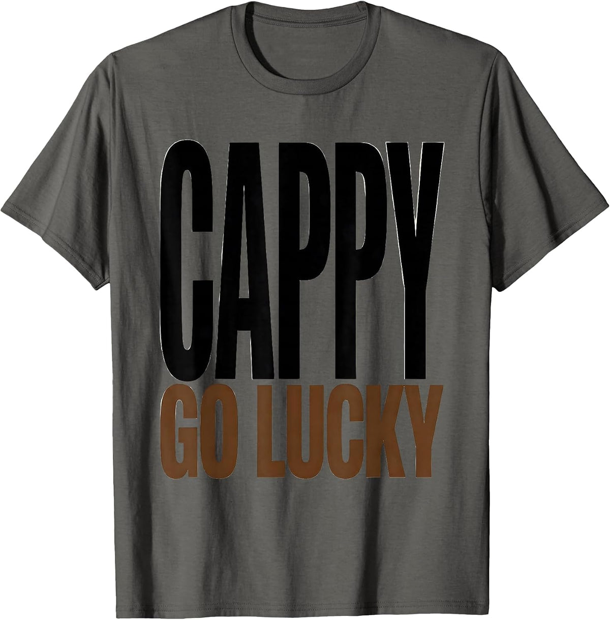 Men's Cappy Go Lucky Funny Capybara Meme Animal Humor T-Shirt - Asphalt Grey