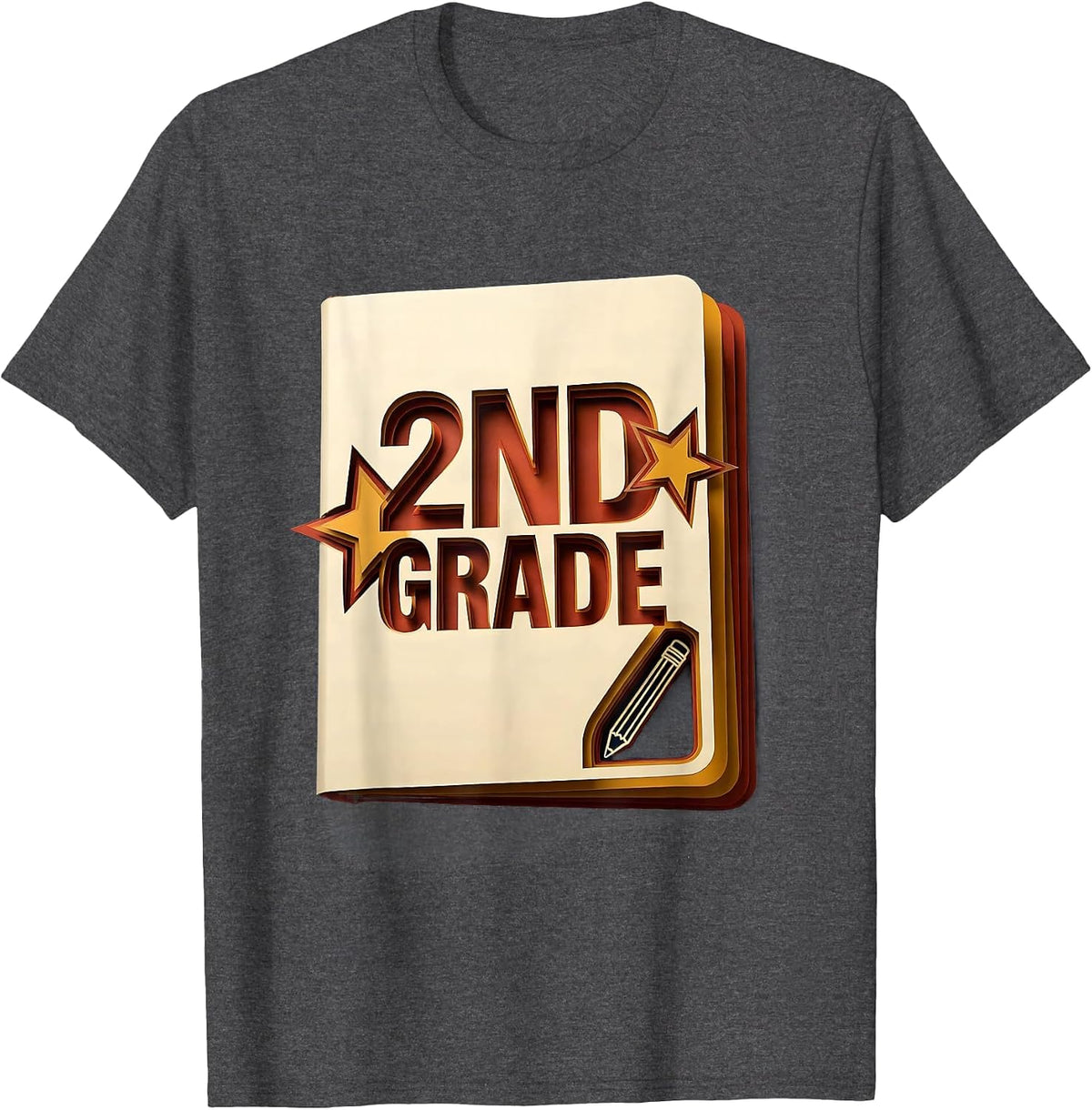 Men's Groovy 2nd Grade Back To School First Day of Second Grade T-Shirt - Dark Heather Grey